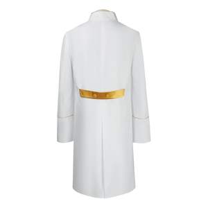 Bajo MOQ botón abajo blanco hecho clero cuello romano bata manga larga sacerdote camisa para servicios de Iglesia - Product Image 2