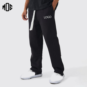 OEM Pantalon de survêtement épais 450GSM 100% coton pour homme Pantalon de jogging d'entraînement uni et solide Broderie de logo personnalisée Type de taille moyenne - Product Image 1