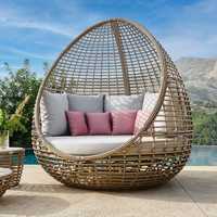 Komplett set Minimalist Langlebig Komfortabel Rattan Ei Stuhl Tages bett Schöne Gartenmöbel für Garten Wohnzimmer Strand