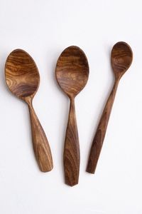 Children Vintage Japanese Wooden <b>Small</b> Baby Spoon Set of 2 Kid Flatware Utensil Cutlery Long Handle Solid Wood Coffee Spoon - Product Image 3