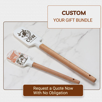 Cadeau de cuisson personnalisé manche en bois gravé cuisine spatules en silicone de qualité alimentaire avec logo lavable au lave-vaisselle écologique
