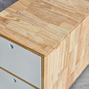 TCN68046 Personal Locker 2 Drawers 40x60x54cm Bamboo Rubber Wood <b>Functional</b> Foldable for Desktop Bathroom for <b>Shoes</b> Storage - Product Image 5