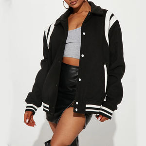 Vestes Letterman élégantes pour femmes nouveau Design veste universitaire de baseball sport vintage avec tissu en toile et manches en cuir - Product Image 5