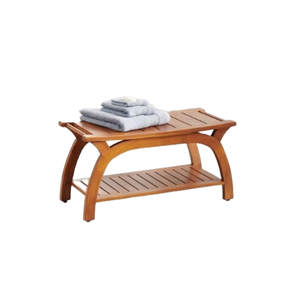 Tabouret de chaise de bain en bambou Offre Spéciale avec étagère de rangement banc organisateur de spa de bain durable d'Indonésie - Product Image 1