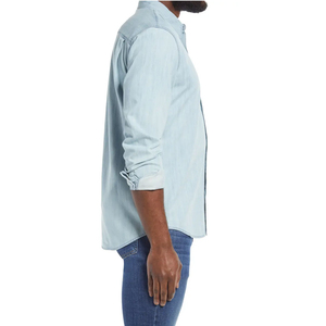 เสื้อเชิ้ตผ้าเดนิมสำหรับผู้ชายเสื้อเชิ้ตผ้าเดนิมแฟชั่นใส่สบายใส่สบายสำหรับใส่ในชีวิตประจำวัน - Product Image 4