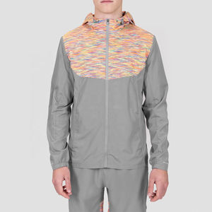 Chaquetas cortavientos ligeras y personalizadas con cremallera para hombre, chaqueta impermeable con cremallera cuadrada cortada y cosida de camuflaje de nailon, tarifa al por mayor - Product Image 1