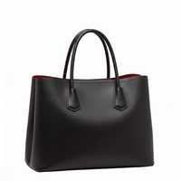 Bolso Tote de Mujer, de Cuero Genuino Negro, Estilo Vintage, con Cierre, Resistente al Agua, Forro de Algodón, Estructurado, de Lujo, para el Trabajo