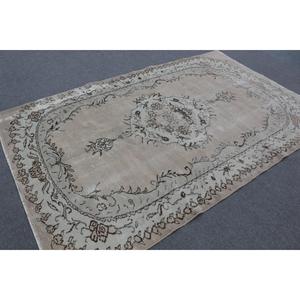 Turkish Vintage Large Rug 5.6x8.8 ft, <b>Brown</b> <b>Wool</b> Rug - Product Image 2