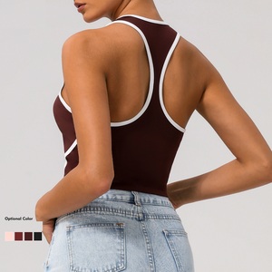 เสื้อกล้ามเว้าหลังสำหรับผู้หญิงเสื้อกล้ามสำหรับออกกำลังกายโยคะฟิตเนสเสื้อครอปแขนกุดสำหรับฤดูร้อน - Product Image 1