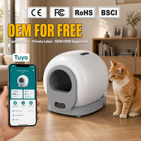 Bac à litière automatique pour chat, rond, fermé, autonettoyant, électrique, avec capteur intelligent, grand moteur silencieux