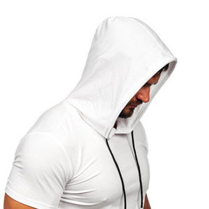 Camisetas sin mangas con capucha de entrenamiento para hombres de alta calidad, sudaderas con capucha de gimnasio de media manga, culturismo, músculo T. Camisas sudaderas 100% algodón - Product Image 4