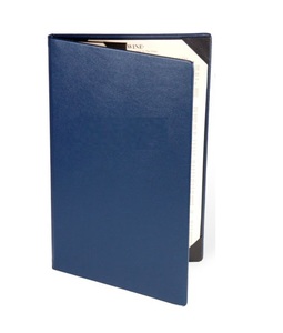 Mesa de cuero PU azul con cuatro esquinas protectoras para sujetar tarjetas de menú - Product Image 2