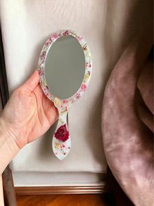 Resin Hand <b>Mirror</b> with Smooth Glossy Finish Perfect for Daily Use Makeup or Decorative Purposes Adding Stylish touch - Product Image 4