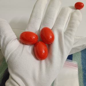 Perles en résine ovales orange écologiques faites à la main, style ange, finition lisse pour la fabrication de bijoux, fournitures d'artisanat, bracelets et colliers DIY - Product Image 5