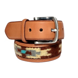 Venta al por mayor de piel de vaca de cuero genuino cinturones trenzados para los hombres de moda Casual cinturón ajustable hebilla de aleación OEM aceptado precio de fábrica - Product Image 1