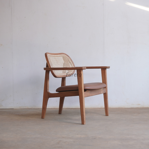 Chaise d'appoint en rotin naturel de style moderne avec finition naturelle pour le salon Hôtels Villas Appartements Hôpitaux - Product Image 1