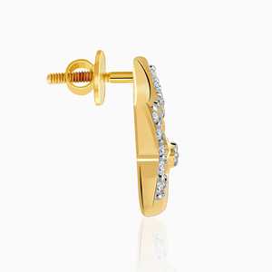 Boucles d'oreilles dorées Starstruck avec diamant - Product Image 4