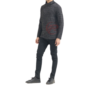 Sweat-shirt en molleton doublé 100 % coton biologique de qualité supérieure pour homme, grande taille, écologique, anti-plis, tricoté, motif uni - Product Image 4