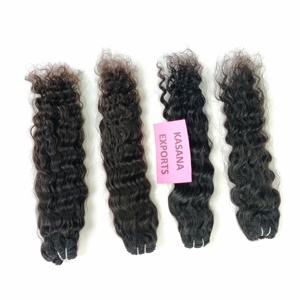 Indian 100% Virgin Natural Black Loose Deep Wave Machine Extensiones de cabello humano baratas de doble trama para mujeres - Product Image 3