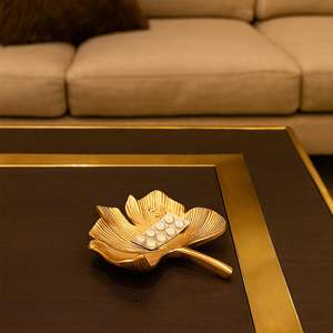 ชามโลหะสีทองสำหรับตกแต่งขอบสวยสง่าเหมาะสำหรับรับประทานอาหารสุดหรูและมีสไตล์และให้บริการขนมขบเคี้ยวผลไม้ - Product Image 6