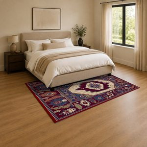 Tapis de salon en chenille antidérapant, imprimé numériquement, style moderne et vintage, rouge bordeaux, lavable en machine, vente en gros RUGS DEPOT LXDP-0320 - Product Image 3