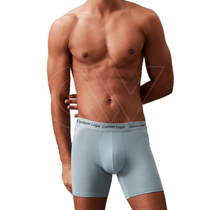 Vente en gros de sous-vêtements pour hommes grandes tailles, logo personnalisé, impression sérigraphique, mélange polyester/coton, respirant, boxers classiques OEM - Product Image 1