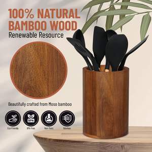 ที่วางภาชนะทำจากไม้อะคาเซียสำหรับตกแต่งเคาน์เตอร์ห้องครัวอุปกรณ์จัดของใช้ในครัว - Product Image 3