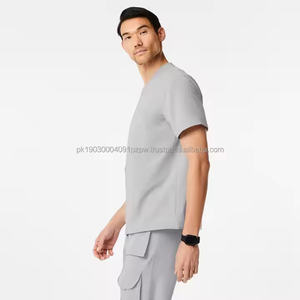 Conjunto de uniforme veterinario de manga corta para hombre 2025, gran oferta, logotipo personalizado, hecho de algodón, traje médico de hospital - Product Image 2