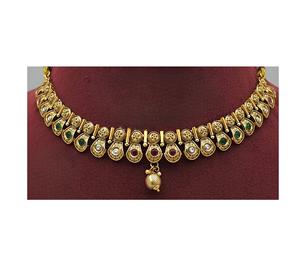 Stunning Premium Quality Matte Gold Finish Traditional Look Necklace <b>Set</b> With Earrings for Wedding Wear Collection For <b>Women</b> - Product Image 2