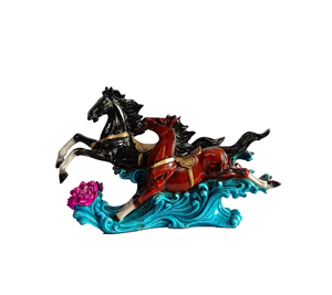 Modern Two-Running-Horse Feng Shui Statue for Home Decor Handmade Wedding Gift Birthday Housewarming Award Ceremony Showpiece - Product Image 1
