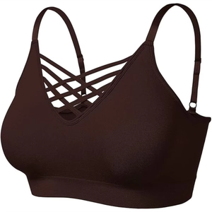 Soutien-gorge de sport rayé au design tendance pour femmes, tissu doux sans couture, évacuation de la transpiration, confort pour le fitness et le yoga - Product Image 3