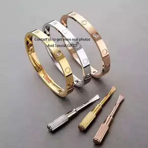 مجوهرات ماركة Jessy مجوهرات أنيقة من الفولاذ المقاوم للصدأ ساحرة مجوهرات فاخرة من LOVE Bangle برغي أساور كارتييرد