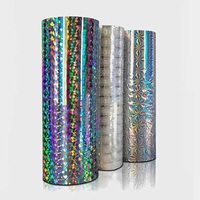 Film de lamination thermique métallisé holographique en vinyle pour autocollants adhésifs anti-contrefaçon, certifié ISO9001, pour utilisation en supermarché