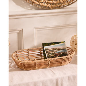 Roscoe Long panier en rotin tissé à la main cadeau en bambou durable et panier de rangement pour l'organisation de la maison et l'utilisation du pain - Product Image 2