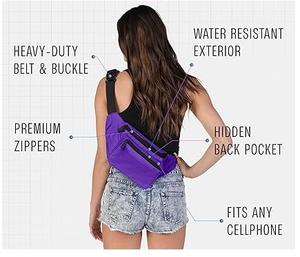 Riñonera, riñonera, paquete divertido, Color púrpura sólido, riñonera cruzada personalizada en el pecho, venta al por mayor, MOQ bajo - Product Image 5