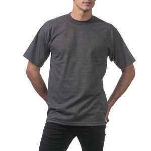 Camiseta de manga corta de peso pesado para hombre Pro Club-Camiseta de cuello redondo de manga corta de algodón de peso pesado para hombre Pro Club Charcoal - Product Image 4