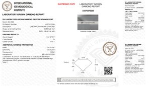 Diamant synthétique de 0.54 carats en forme d'émeraude taille fantaisie blanc D couleur diamant VVS1 pureté HPHT diamant fabriqué en laboratoire pour bijoux - Product Image 2