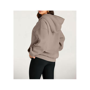 Sweats à capuche surdimensionnés en coton et polyester de qualité supérieure pour femmes Pullover Sweats à capuche avec logo personnalisé - Product Image 2