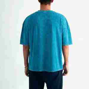 Logotipo personalizado 100% algodón hombres ácido lavado carta Camiseta de punto secado rápido Atlético calidad alta calidad al por mayor Regular Fit - Product Image 4