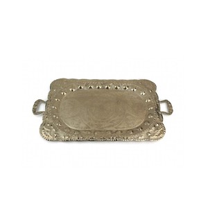 Tendance de l'industrie Plateau élégant en métal gaufré vintage Parfait pour les cadeaux de pendaison de crémaillère - Product Image 1