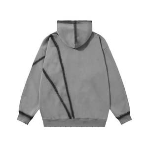 Nouveau sweat à capuche streetwear pour homme, en polaire épaisse unie, à épaules tombantes, personnalisable par sérigraphie, en polyester/coton - Product Image 2
