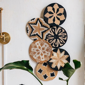 Ensemble de décoration de plaque murale d'herbe de moonj tissé de ferme moderne, disponible aux prix de gros pour les détaillants et les décorateurs. - Product Image 2