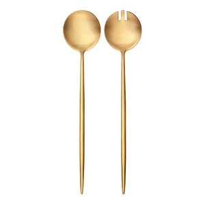 Elegante juego de servidor de ensalada de metal ideal para la configuración moderna de la Mesa de la cocina y la experiencia de servir una cena elegante - Product Image 2