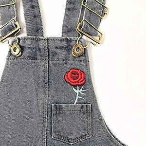 Mono y overol para niñas grandes, color azul denim, pantalones de lentejuelas que cambian de color, cierre de botones, traje de denim con lentejuelas para niñas - Product Image 4