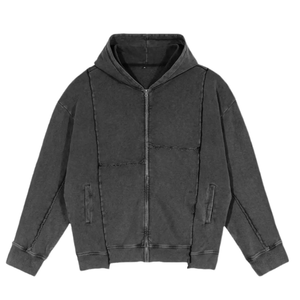 Oversized <b>Men's</b> Heavyweight Fleece Crocheted <b>Hoodie</b> Pullover Vintage Custom Printed Winter Letter Pattern - Product Image 1