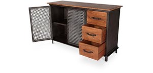 Multipurpose Modern <b>Sideboard</b> Storage Unit with Solid Wood Top Large Capacity for Kitchen Living Room & Dining Interiors - Product Image 3