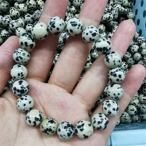 Shrekha Creations Bulk 8mm Natural Dalmatian Jasper Gemstone Genuine Semi-Precious <b>Healing</b> <b>Crystal</b> <b>Bracelets</b> Women Men Polished - Product Image 4