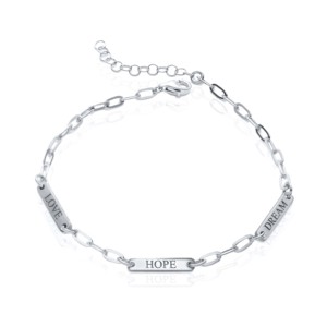 Three <b>Charm</b> Design Plain Rectangle Shape <b>Charm</b> Bracelet Turkish Handcrafted Wholesale 925 Sterling Silver Jewelry - Product Image 5