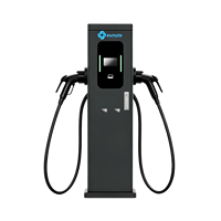 Station de recharge AC pour véhicules électriques 44 kW, double prise Type 2, fonctionnalités intelligentes, unités de charge au sol, OCPP2.0, IP55, compteur MID, écran LCD 5 pouces