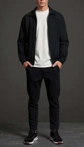 Chándales personalizados 90% de nailon y 10% LICRA para hombre, conjunto de 2 piezas con chaqueta y pantalones con cremallera - Product Image 5